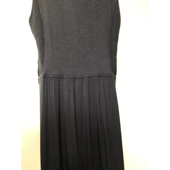 Jason Wu Black Smocked Side Panel Midi Dress XL Effortless Chic Ruffled Casual - Picture 9 of 12
